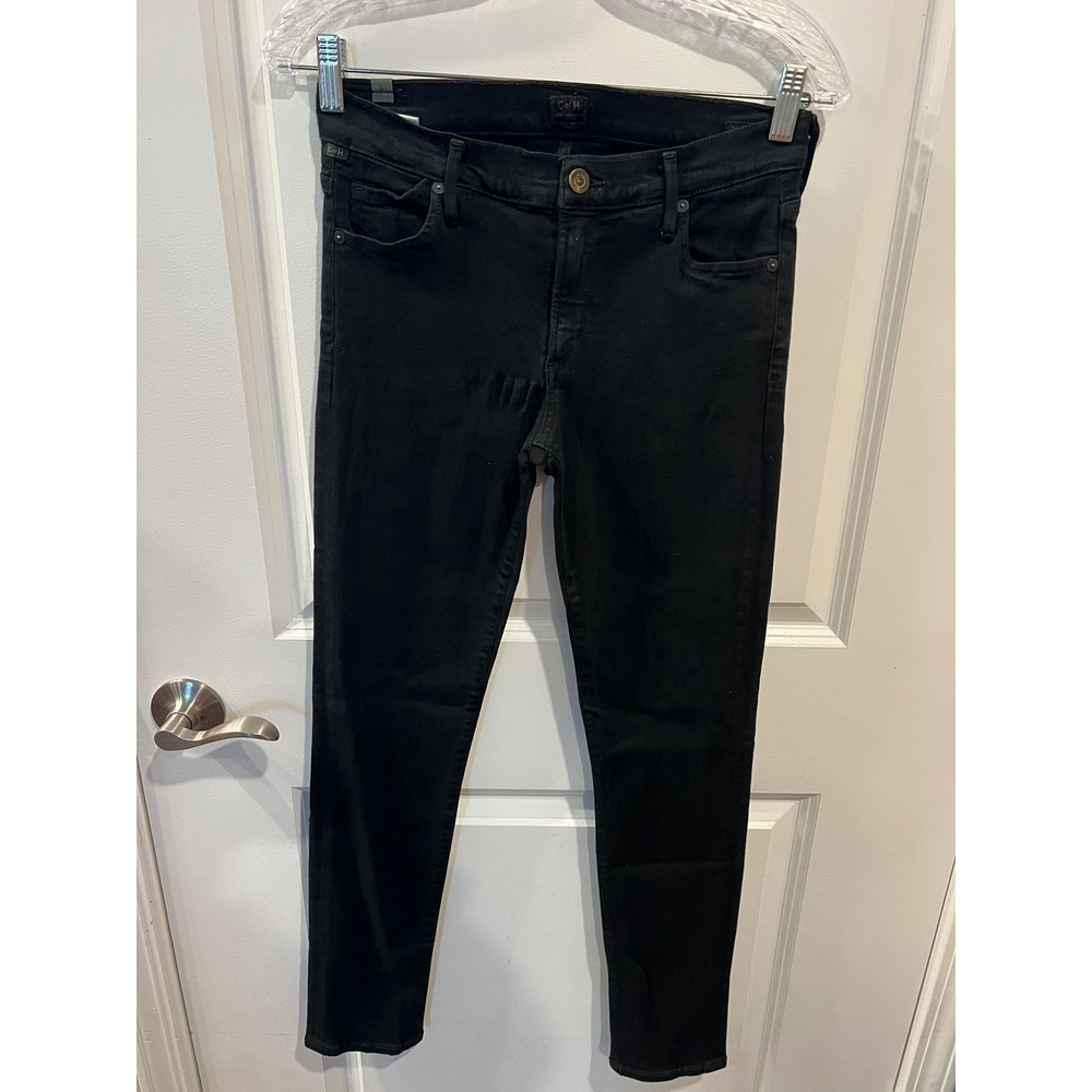 Citizens of Humanity Womens Skinny Jeans Solid Black Size 30